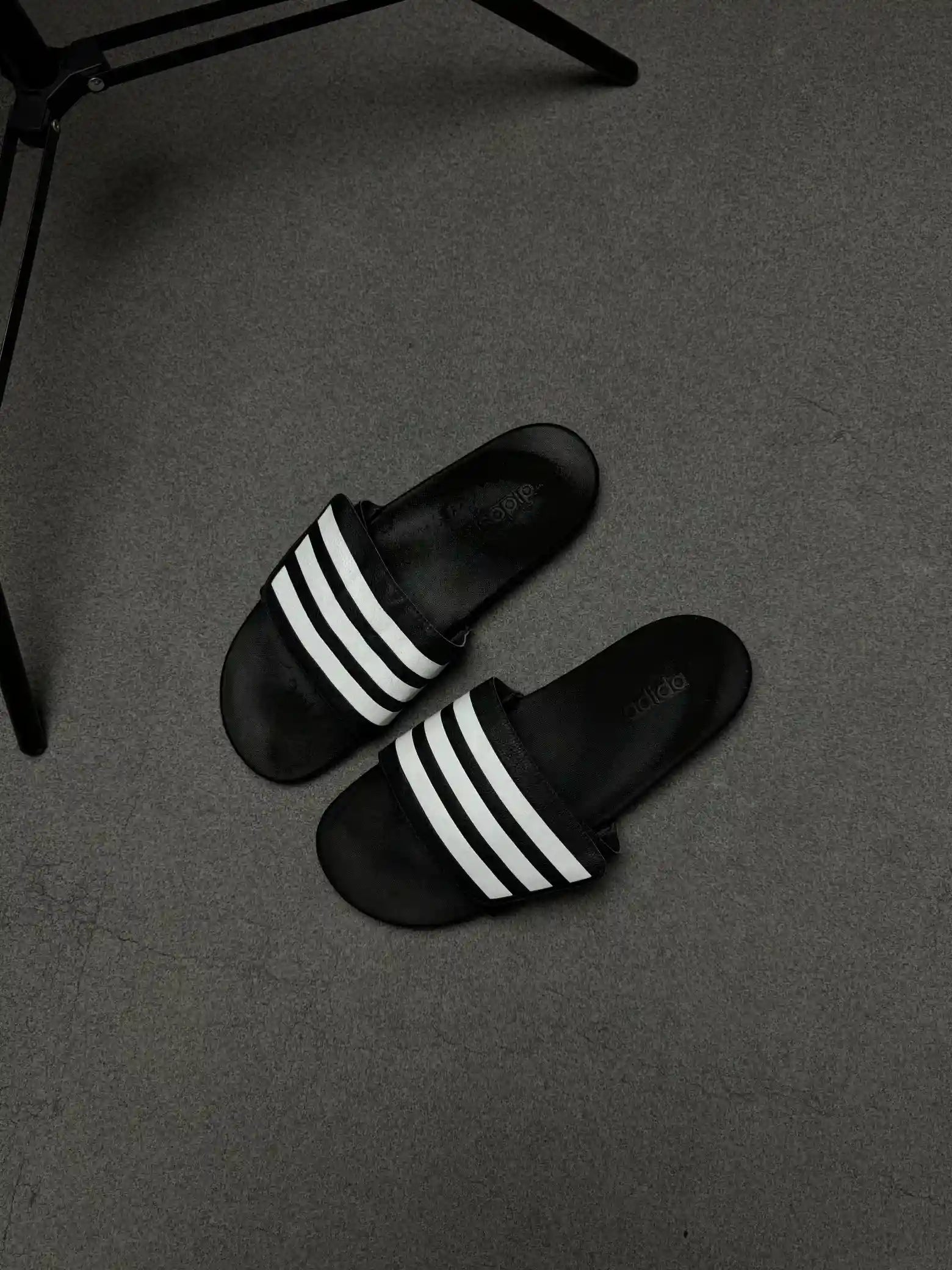 ADIDAS THREE STRIPS ADJUSTABLE COMFORT SLIDES + NIKE ORIGINAL PAIR