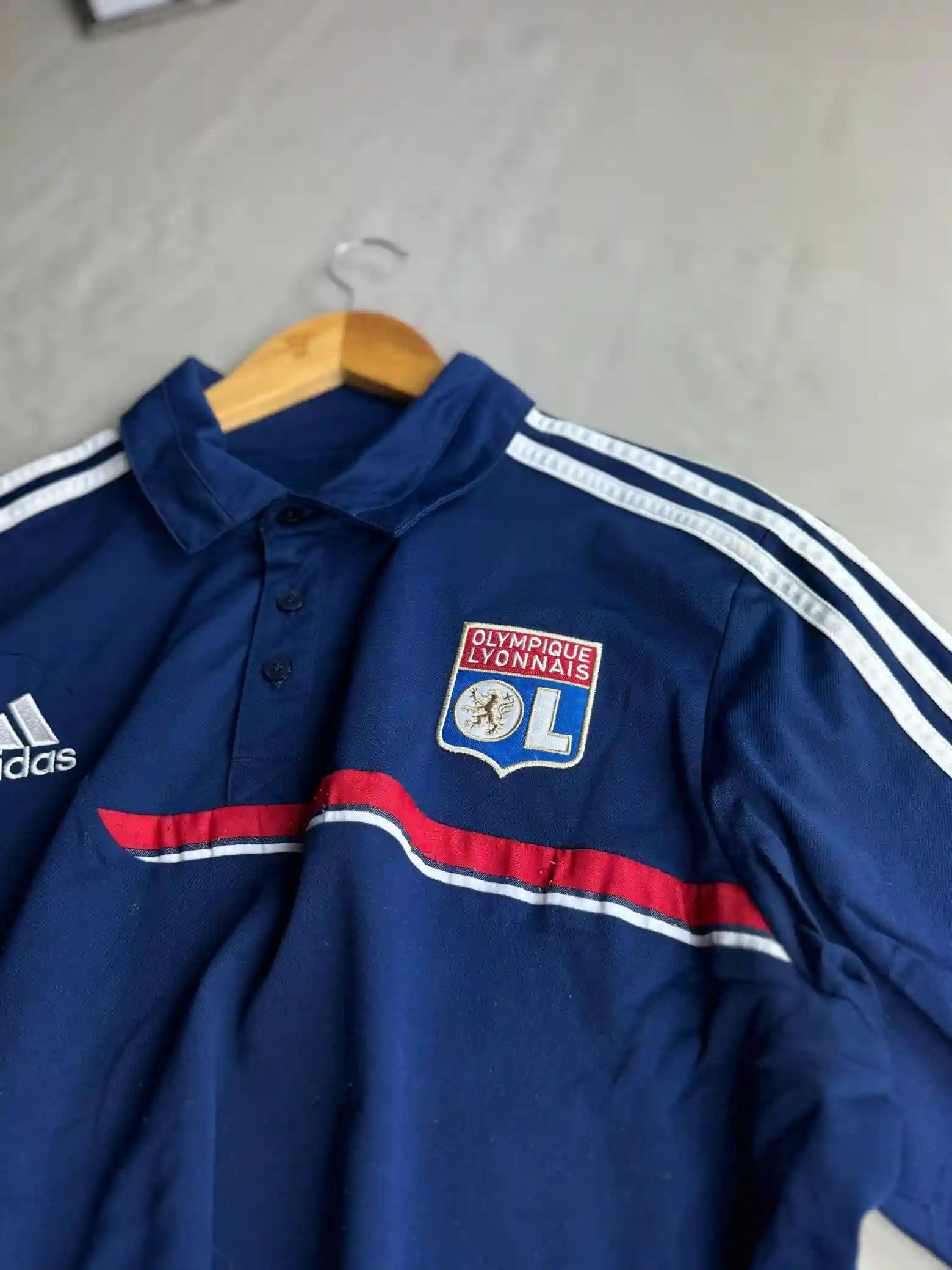 Preloved Adidas Olympique Lyonnais Vintage Polo Shirt