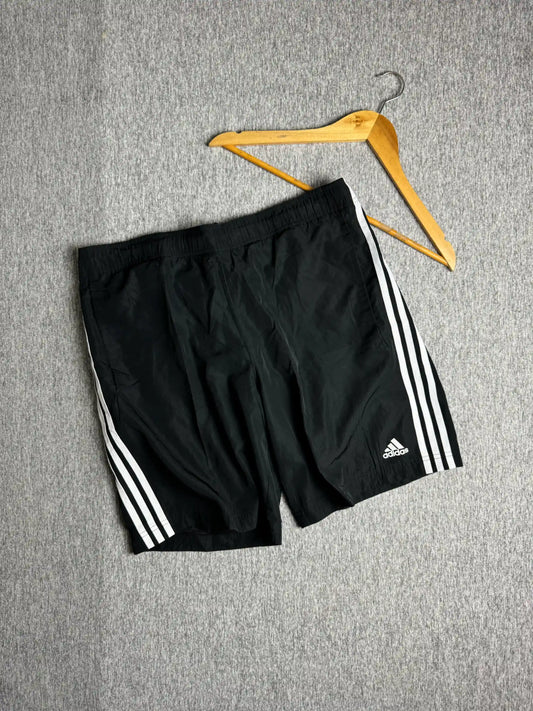 Preloved Adidas Black with White Stripes Sports Shorts Athletewearz