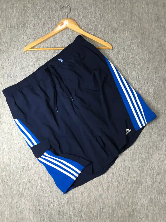 Preloved Adidas Navy Blue & Blue Striped Sports Shorts